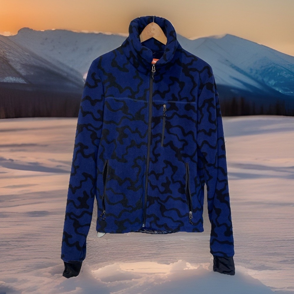Hawks & Co Burkman Bros Sherpa Fleece Jacket Men S Blue Camo Soft Cozy BB-004-2